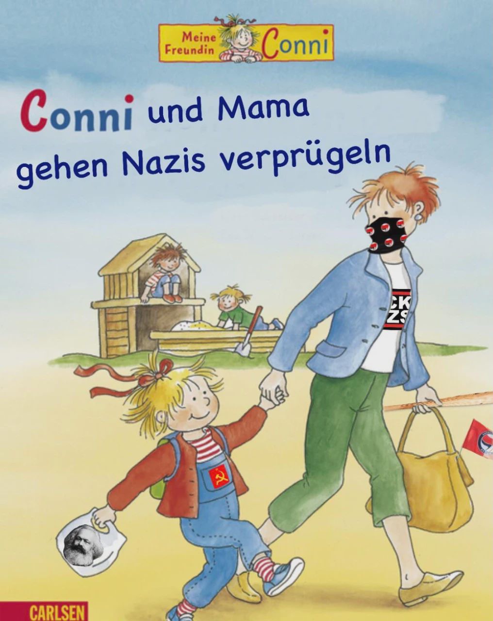 Buchcover: Connie und Mama gehen Nazis verprügeln.